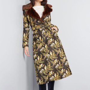 Modcloth Upscale Attitude Fit and Flare Coat, Size 10/Small